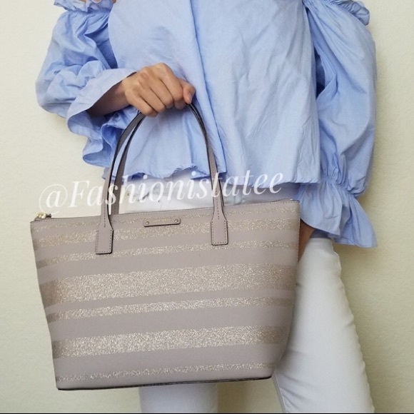 NWT KATE SPADE NEW YORK NOUVEAU NEUTRAL TOTE BAG - Picture 2 of 8
